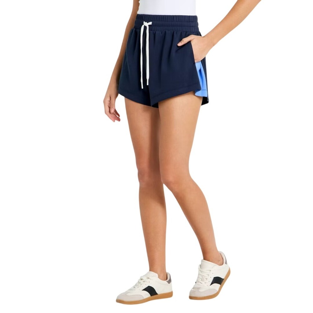 All in Motion Women's Navy Blue Side Stripe Airy Sleek High Rise Shorts Size XS